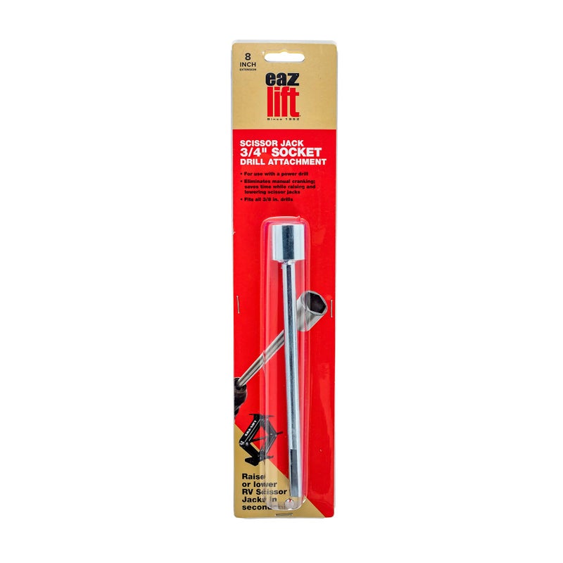 Eaz-Lift 3/4 Hex Jack Extension Socket - Assists in Adjusting Your RV or Trailer's Scissor Jack - Compatible with 3/8" Drills- Heavy Duty Anti- Corrosion Metal - Quick and Easy to Use - (48861) - Image 5